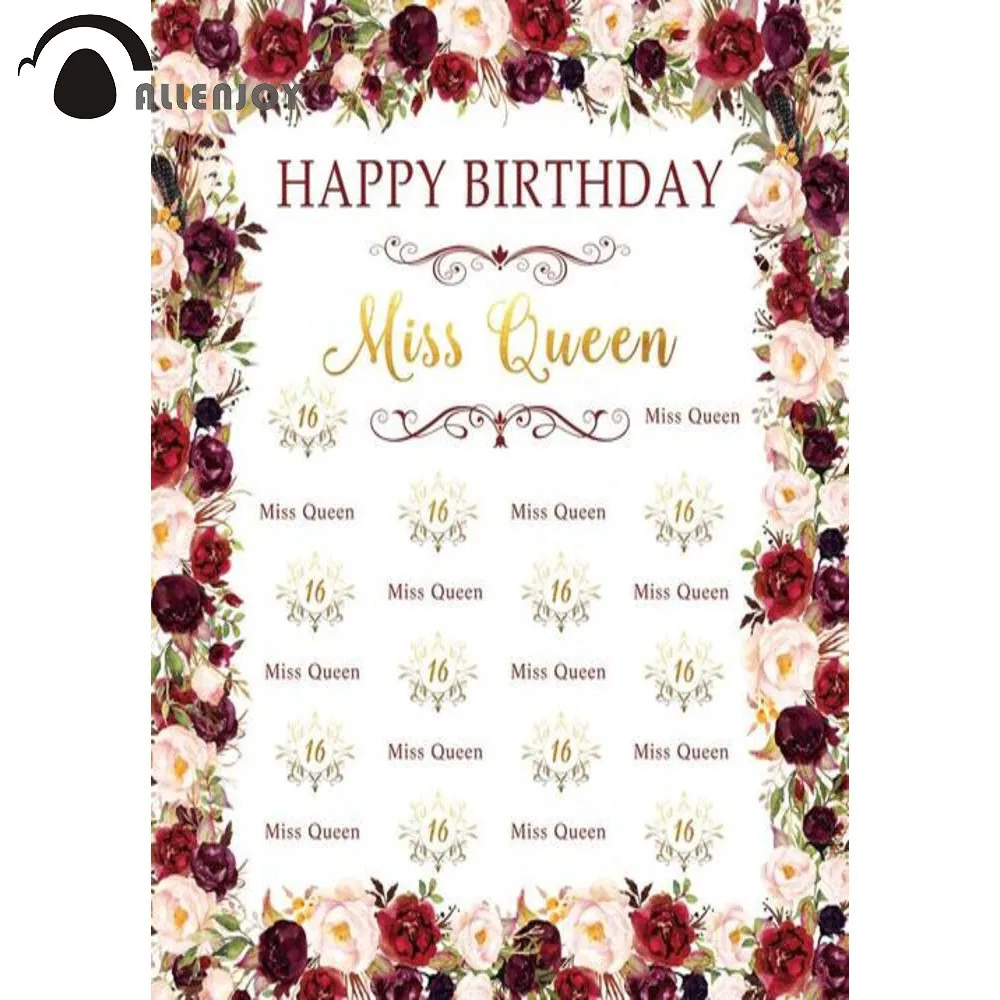 Allenjoy День рождения Свадьба Роза цветы Сладкая 16 вечерние ринка Мисс Королева фон