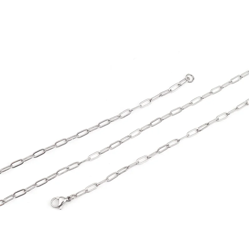 Новый 304 Нержавеющая сталь звено цепи цепного каната ожерелье овальной формы с