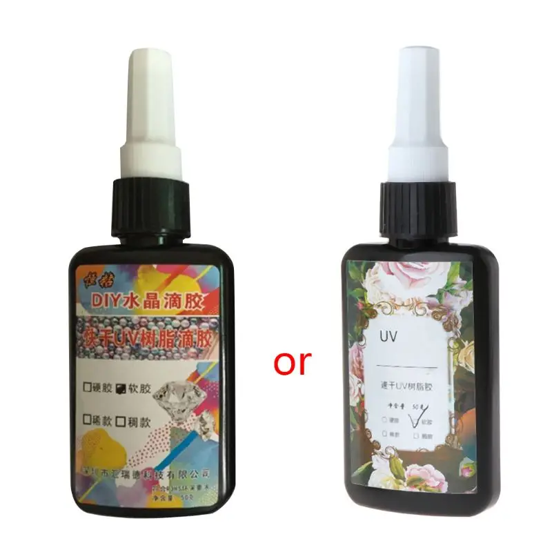 

P15F UV Resin Epoxy DIY Jewelry Making Transparent Soft Quick Solidify Crafts 25/50ml