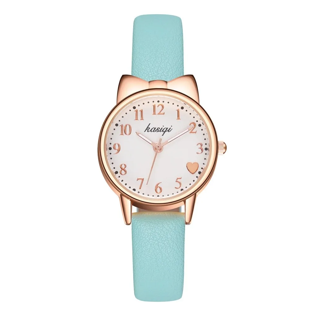 

cat watch Personality Cat Ear Watch Student Belt Watches Fashion Cute Quartz Decorative women wrist watch dames horloge #N03