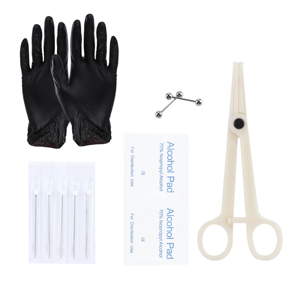 11 шт./компл. инструмент для пирсинга тела Нержавеющая сталь носом пупком