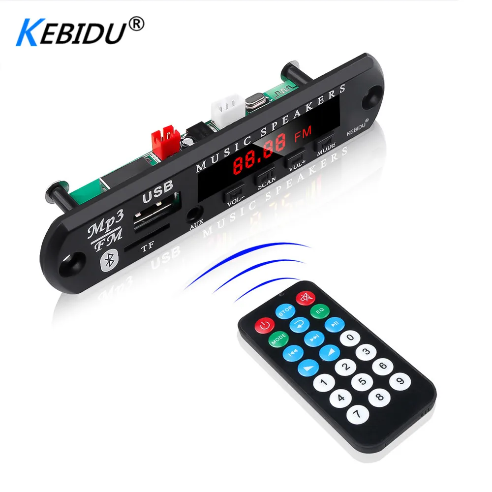 Kebidu беспроводной Bluetooth 5 0 DC 9V 12V MP3 WMA декодер плата аудио модуль USB TF радио с экраном