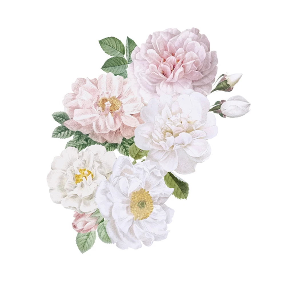 Акварельные пионы настенные Стикеры для детской комнаты гостиной спальни