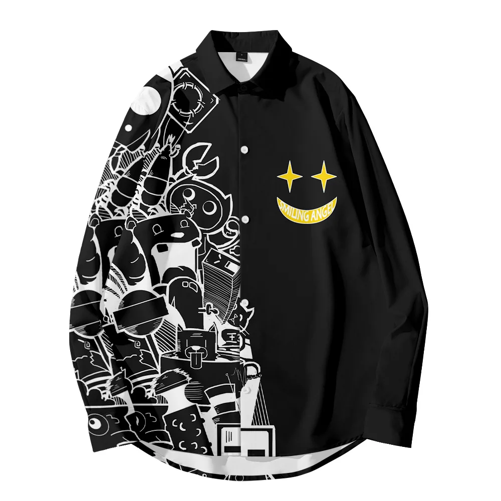 

Men's Shirt Fashion Long Sleeve Black Shirts Fashion Harajuku Original comics Blouses Casual Buttons Cardigan Women shirt Top