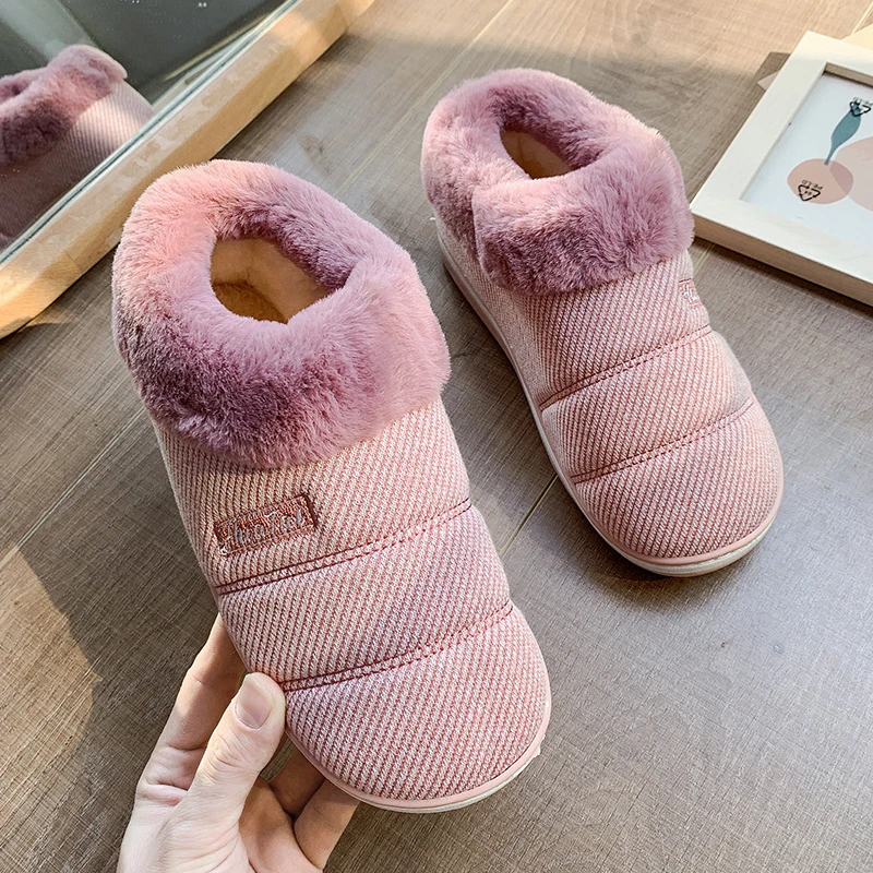 

Тапочки женские домашние хлопковые, теплые Нескользящие, мягкие пушистые, на плоской подошве, удобная зимняя обувь для пар