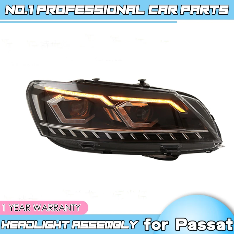 car accessories for VW Passat B7 US Verson Headlight For 2012-2016 DRL D2H dynamic turn signal Hid Bi Xeno | Автомобили и