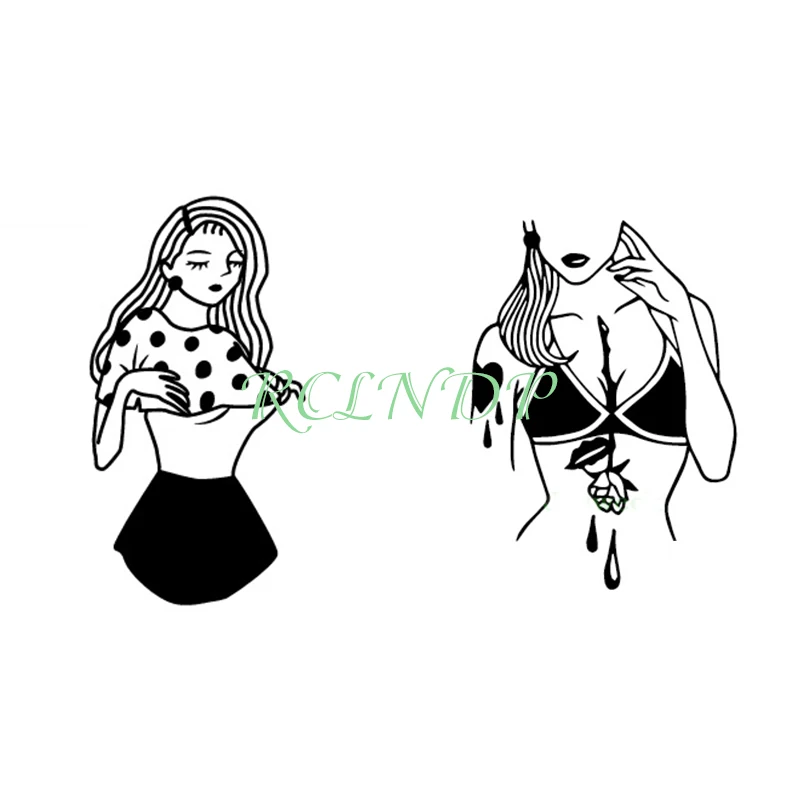 Водонепроницаемая Временная тату наклейка Сексуальная футболка для девочек