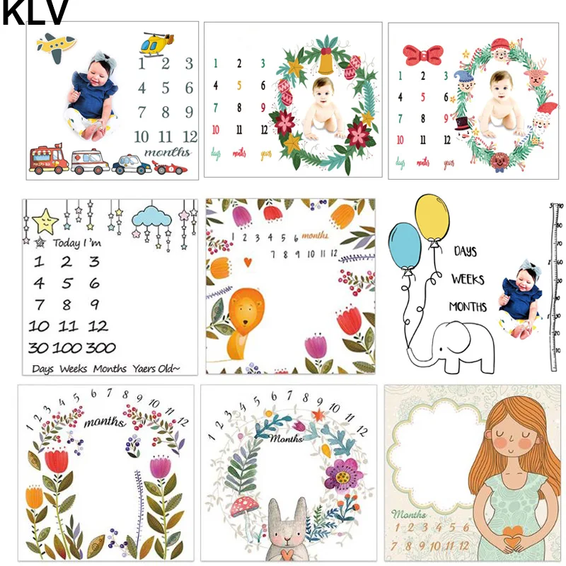 Новорожденный ежемесячный новогодний реквизит для фотосъемки милые цветочные