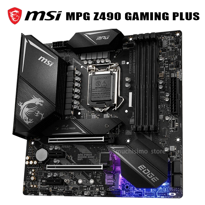 Billig LGA 1200 MSI MPG Z490 GAMING PLUS Motherboard Unterstützung 10th-Gen Cpu DDR4 128GB PCI-E 3,0 M.2 Gaming ATX Dota CF PC Z490 Placa-Mãe
