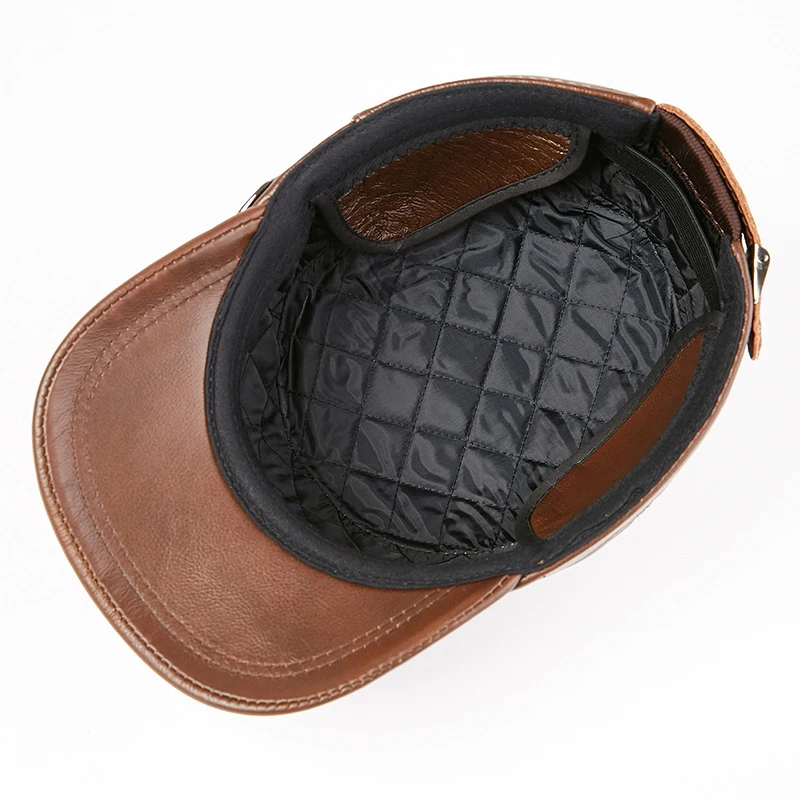 Лидер продаж 2021 Мужская Уличная шапка из натуральной кожи теплая Защитная для