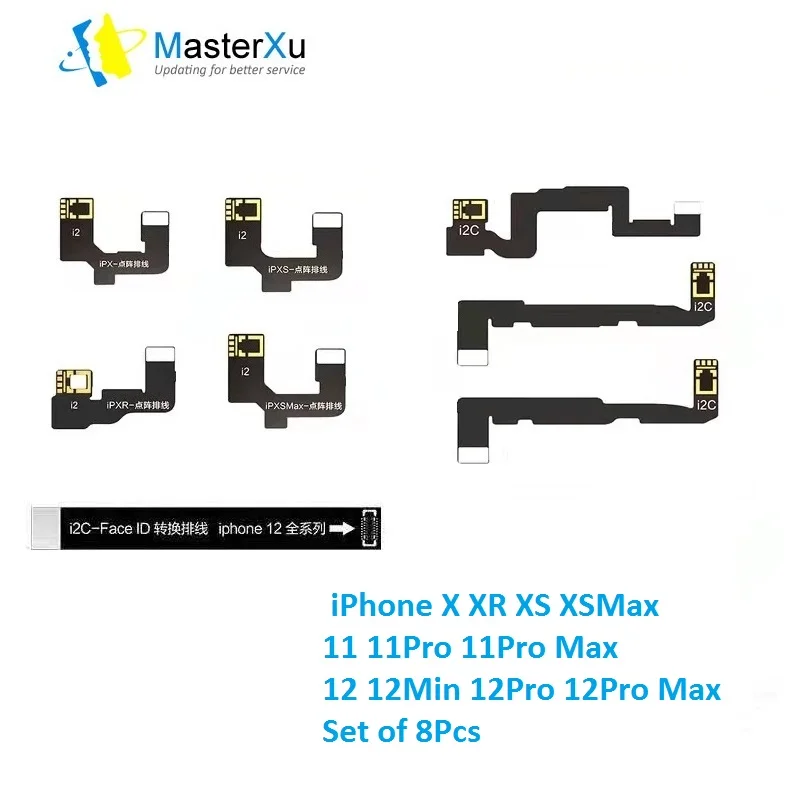 

MasterXu i2C Single One Face ID Dot Matrix Flex Repair Kit Flex Cable For iPhone X XR XS Max 11 11 Pro 11 Pro Max 12Mini 1212Pro