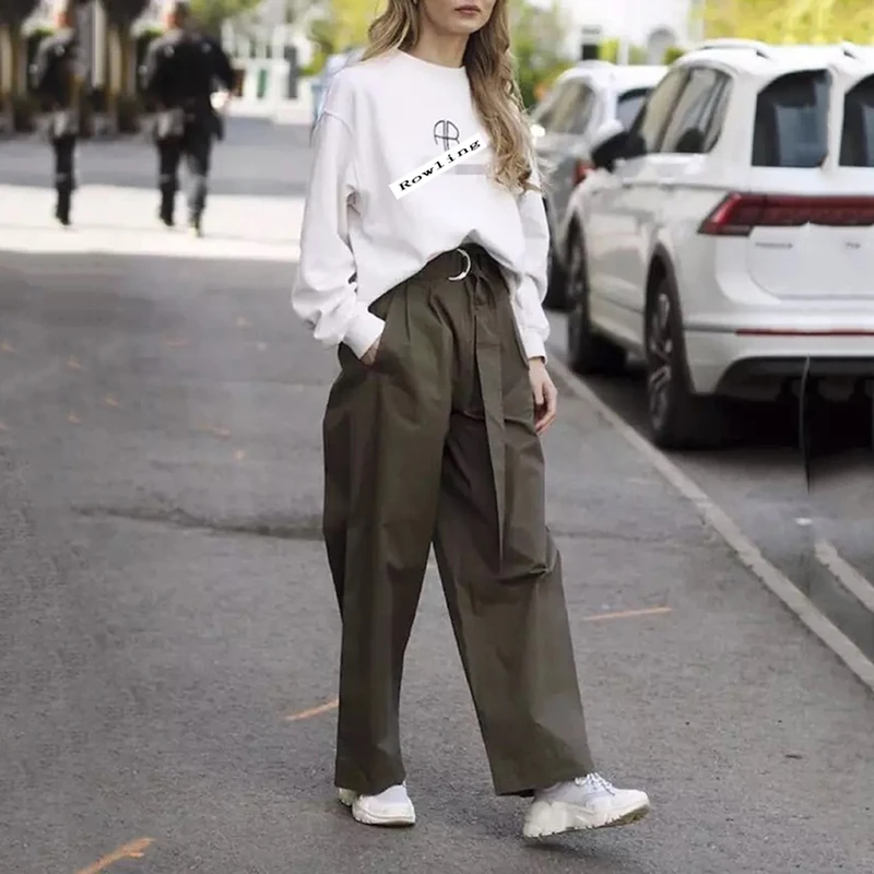 

White Letter Hoodie Antelope Horn Sweatshirt O Neck Pullover Letter Printed Long-sleeved 100% Cotton Tops 2021