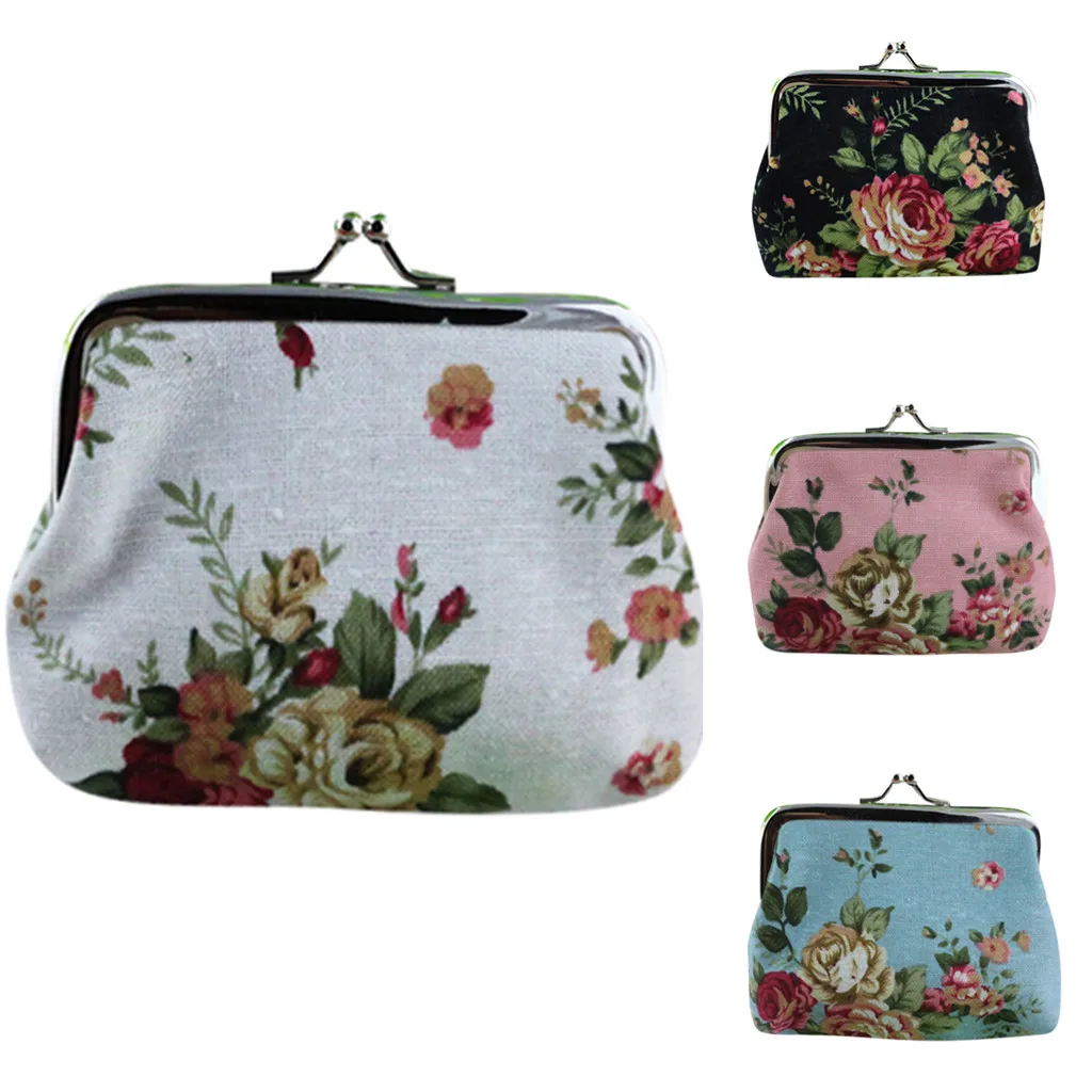 Креативный Кошелек для монет из парусины с розовой пряжкой сумка ткани Женская