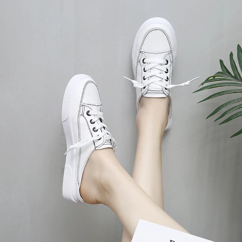 Женские босоножки на плоской подошве кожаные шлепанцы Размеры 35 40 летняя обувь