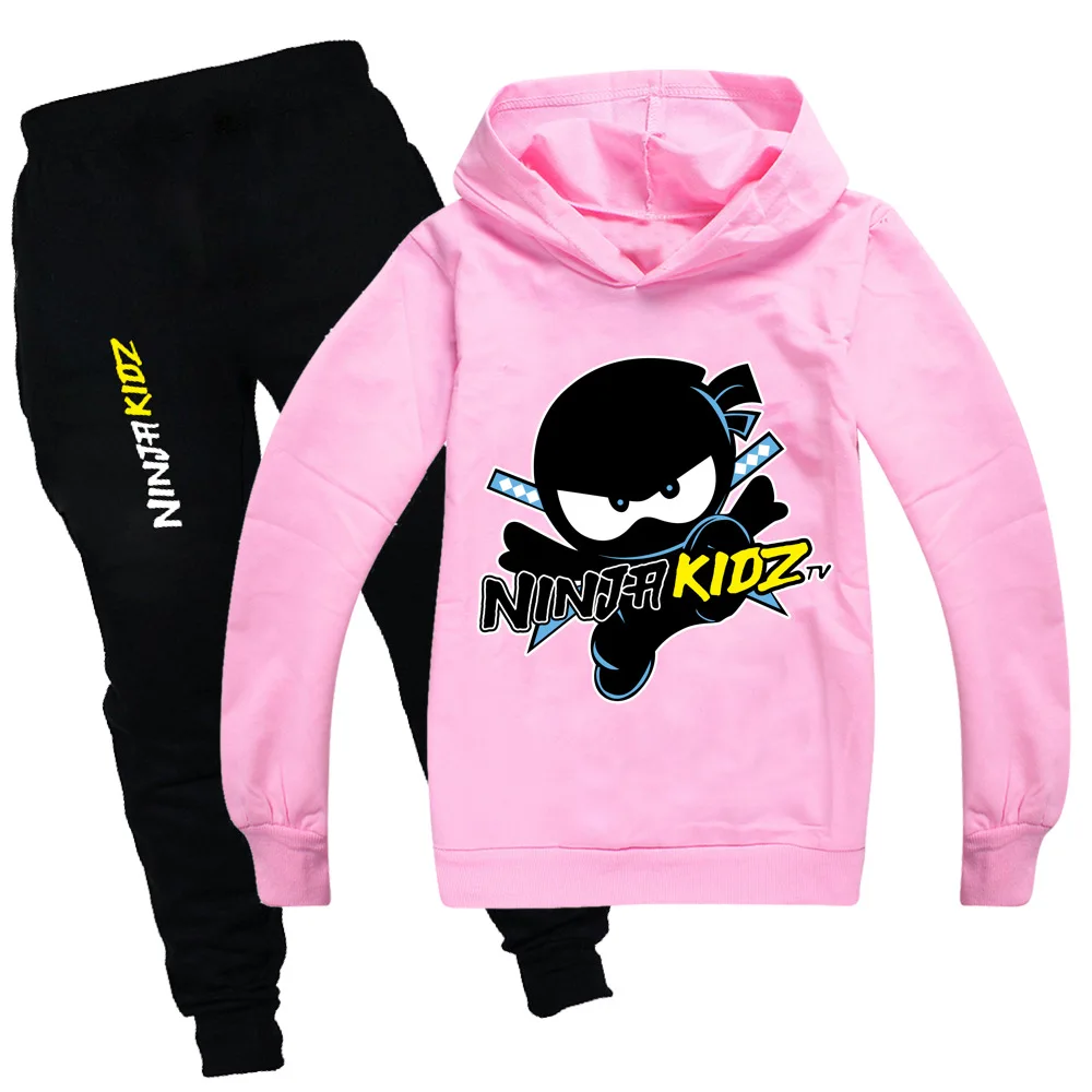 

New Toddler Baby Clothing Children Thin Hoodies And Pants suit Ninja KIDZ Boys Long Sleeves Sweatshirt Girls Clothes For Kids