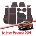 Противоскользящий коврик для ворот и чашек для Peugeot 2008 e-2008 GT Line 2020, коврик для межкомнатных дверейчашек, нескользящий коврик, аксессуары для стайлинга
