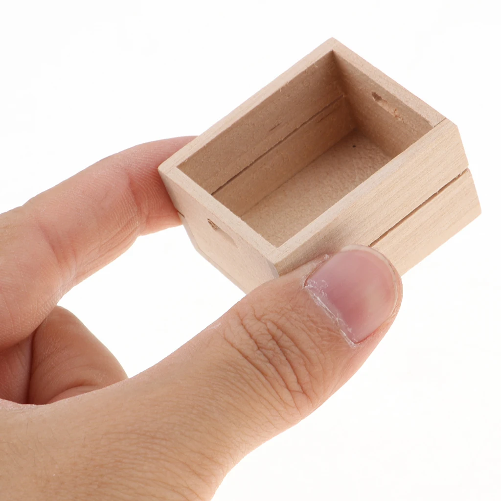 3pcs Dollhouse Miniature Basket Wooden Vegetable Storage Box for 1/12 Scale Doll House Decorations | Игрушки и хобби