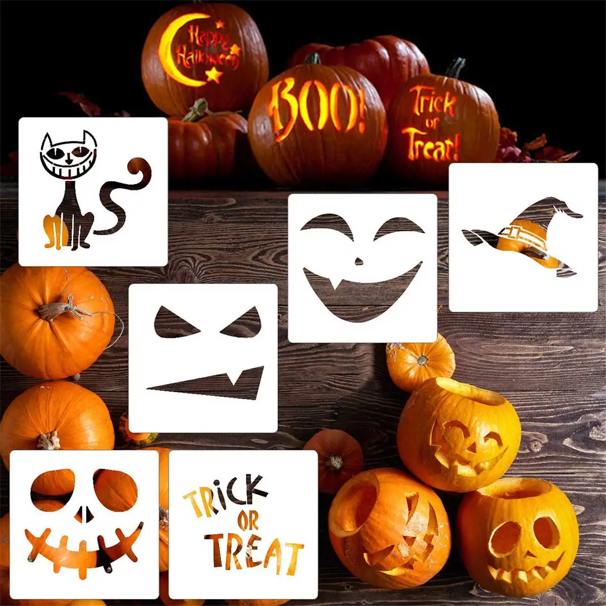 Детские игрушки для рисования на Хэллоуин строительные шаблоны 27 шт. тыква лица