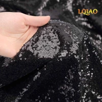 7 yards 3mm african sparkly embroidered black sequin fabric for weddingpartybackdroptablecloth decortion diy craft sewing