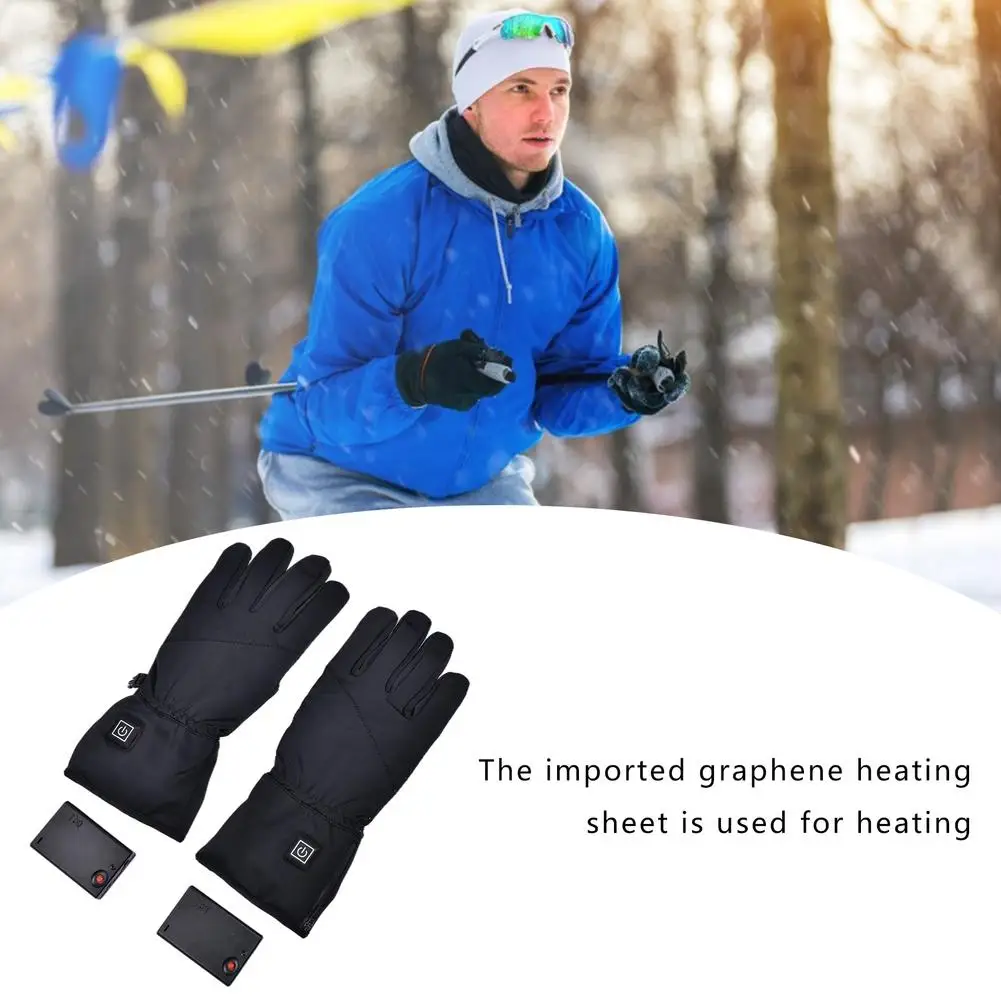

Full Five-finger Heating Gloves Warm Electric Heating Ski Gloves with Battery Box In Winter Suitable for Bike Motorcycle Cycling