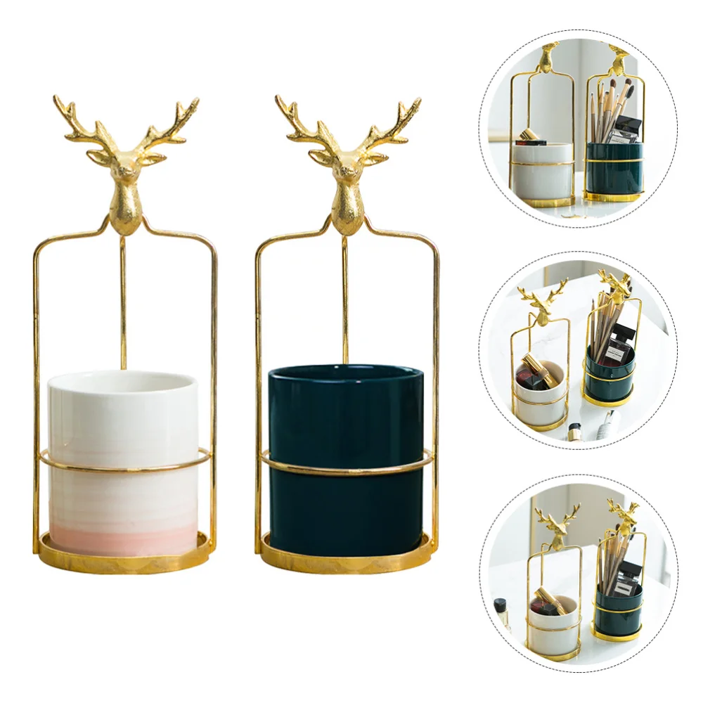 

2Pcs Ceramic Storage Boxes Cosmetics Collecting Cases Special Storage Cases