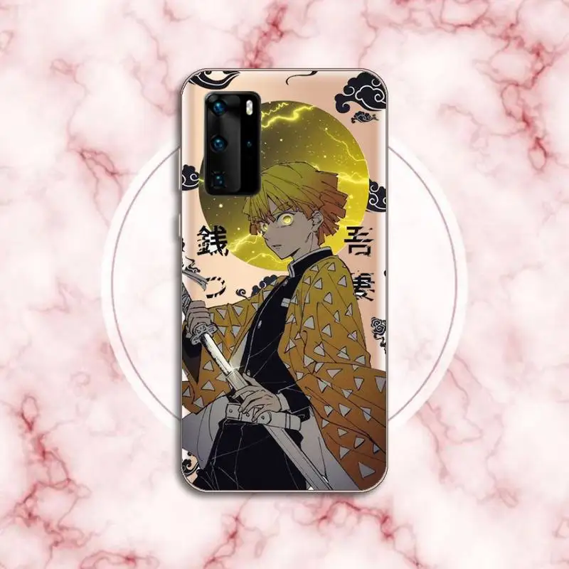 

Demon Slayer Kimetsu No Yaiba Phone Case Transparent for Huawei P20 P30 P40 lite pro P smart 2019 honor 8x 10i