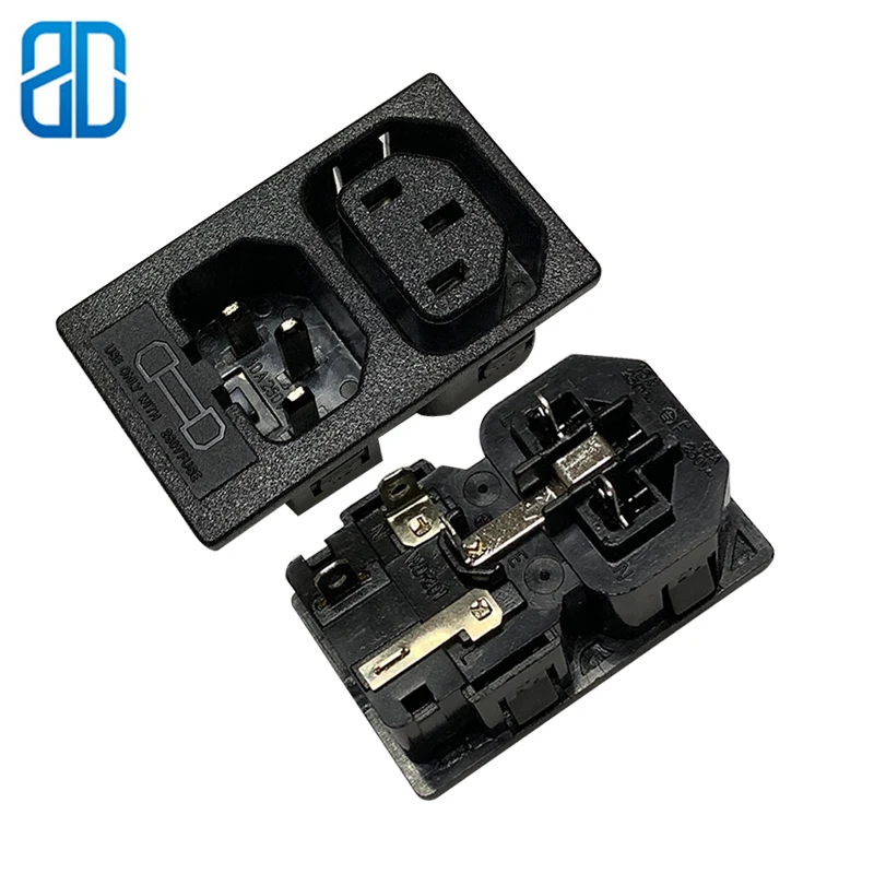 Корпус Женский 3PIN IEC320 C13 C14 AC встроенный разъем адаптер с предохранителем
