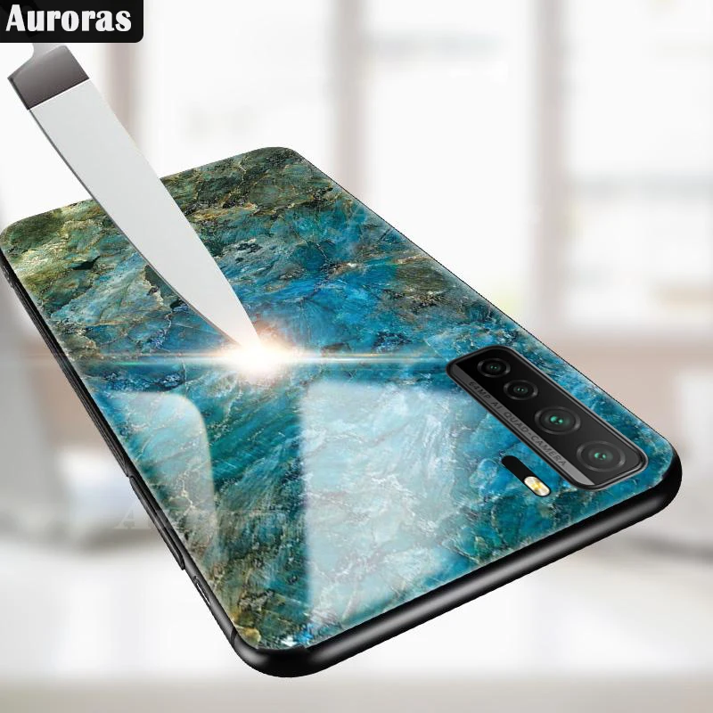 Чехол Auroras для HONOR 30S закаленное стекло с мягкой рамкой из ТПУ Противоударная