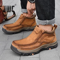 mens real leather ankle boots autumn winter mens shoes fashion large size casual boots cowhide men genuine leather boots