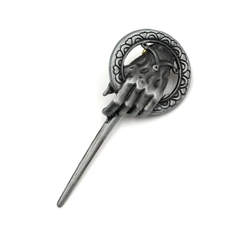 

New Movie Surround Song Of Ice And Fire Power Palm Keychains Game King's Hand Scepter Key Chain Hand Brooch Key Rings