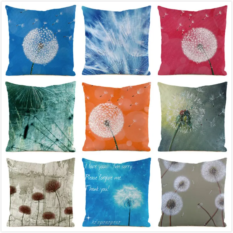

45 см * 45 см ** Одуванчик ** наволочки из искусственной шелковой ткани для диванной подушки наволочка для диванной подушки домашние декоративные подушки Чехол для подушки