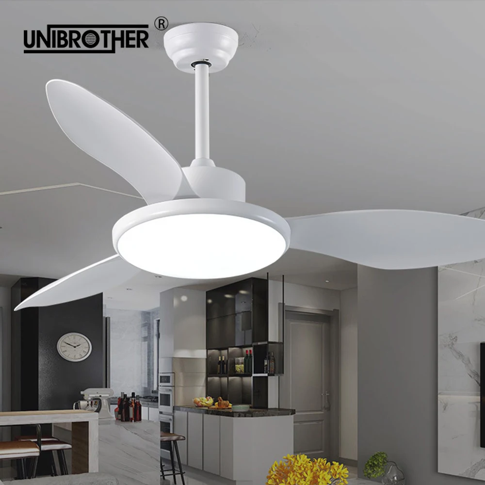 

48 inch ceiling fan lamp with light remote control dimming 110V -245v decor lighting for restaurant living room mute fans