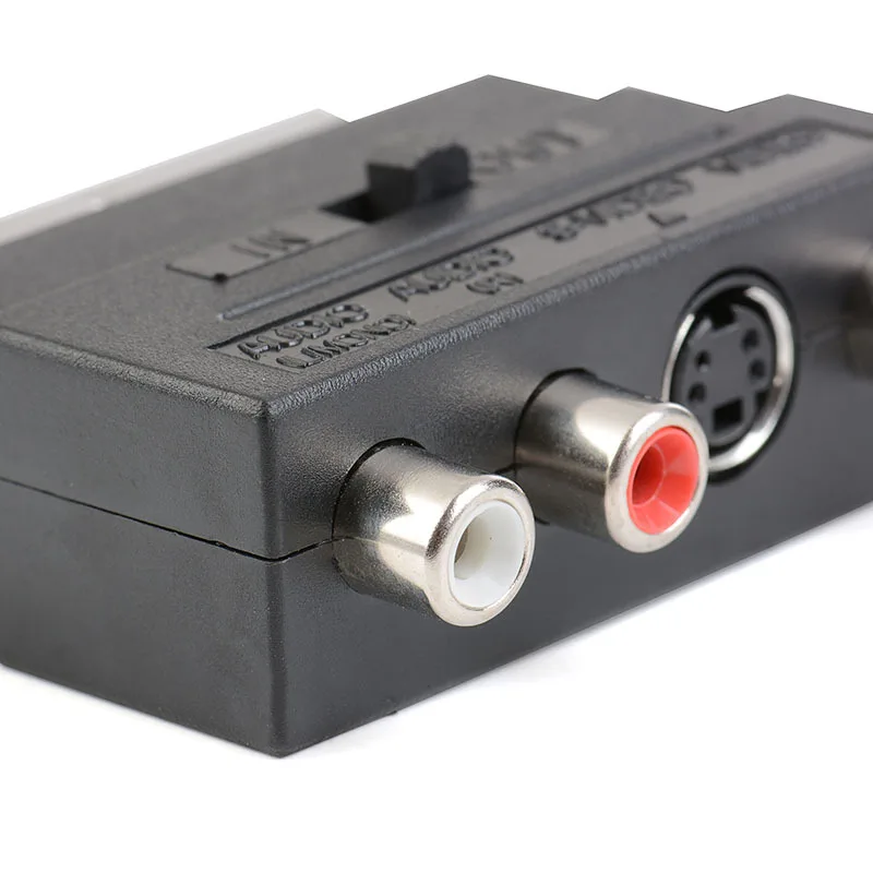 Адаптер SCART с AV-блоком на 3 RCA Phono Composite S-Video переключателем In/Out Scart адаптер SVHS для