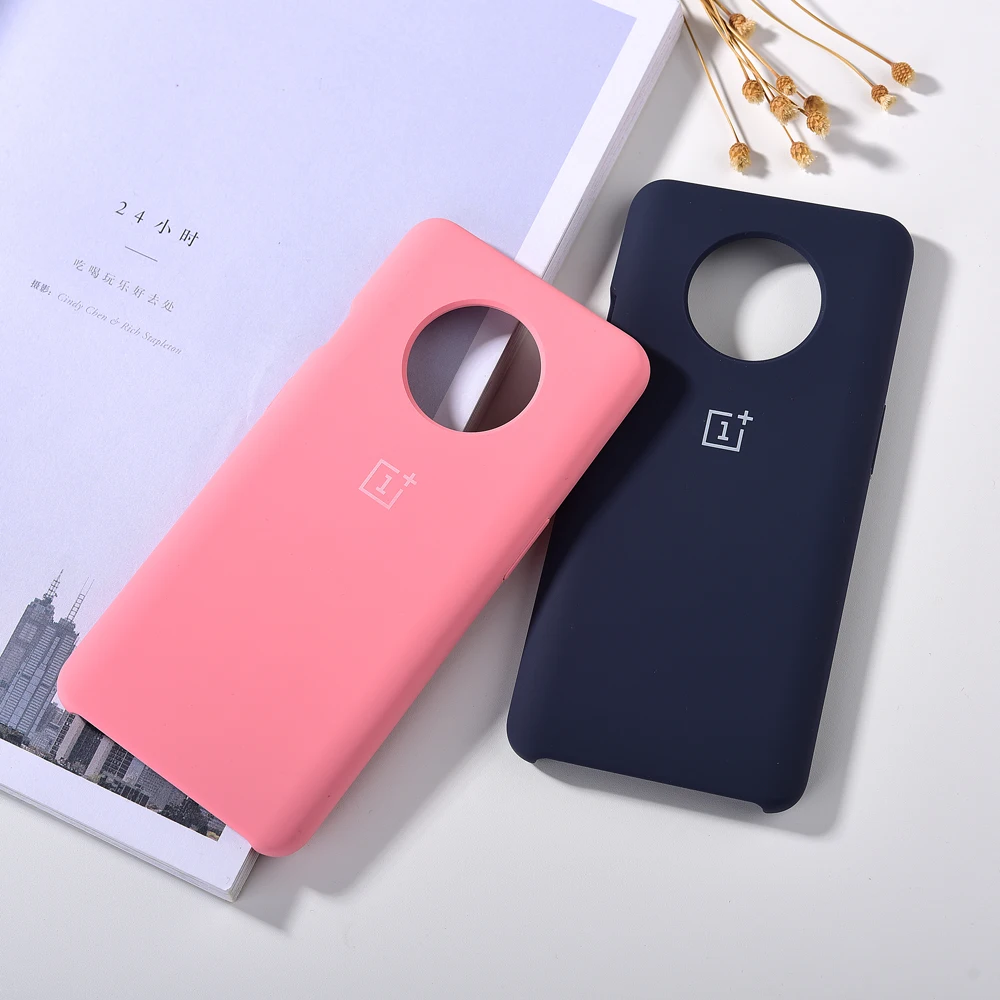 Original Oneplus 7T Liquid Silicone Case Soft Finish Protective Cover Baby-Skin Silky Touch Shell | Мобильные телефоны и