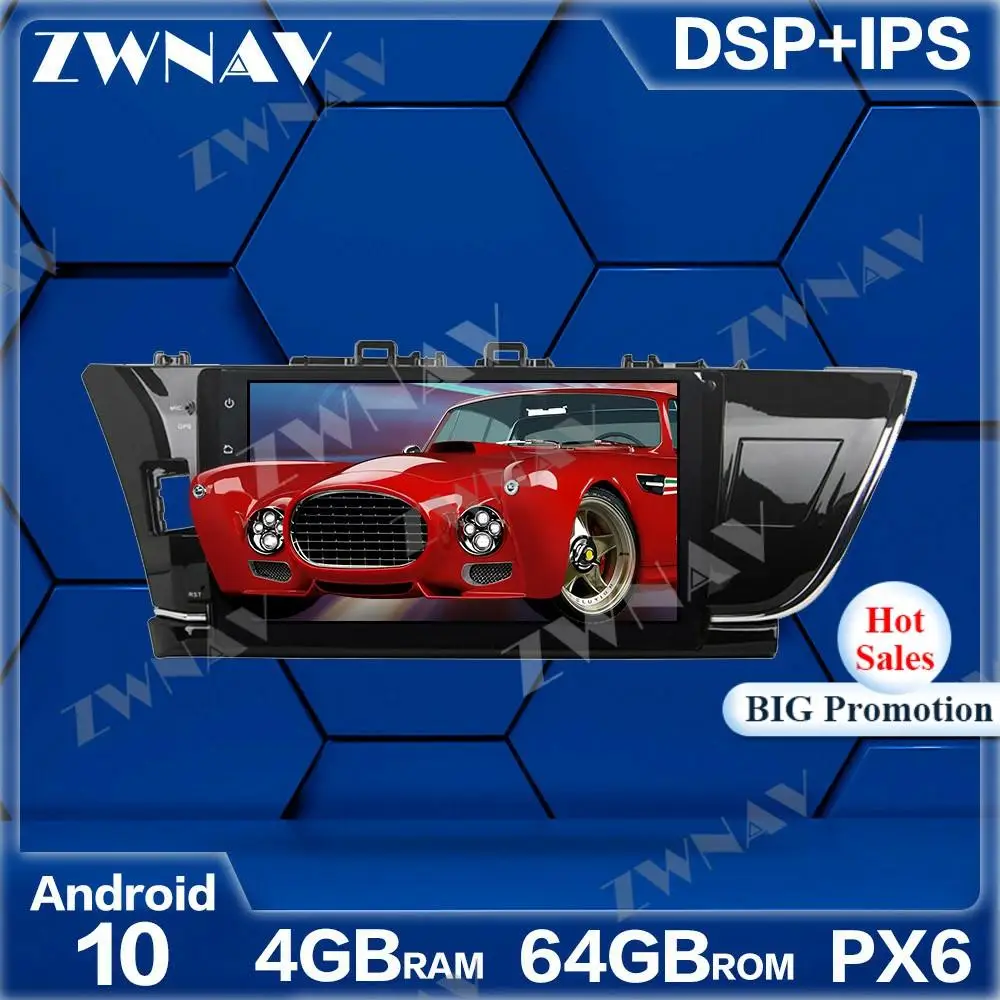 

PX6 4 + 64 ГБ Android 10,0 автомобильный мультимедийный плеер для Toyota Corolla 2014-2015 GPS Navi Radio navi stereo IPS сенсорный экран