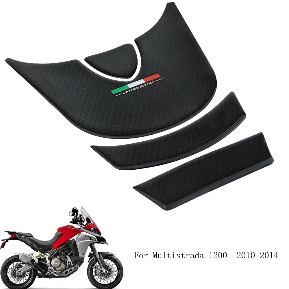

Motorcycle Stickers Tank Pad For Ducati Multistrada Carbon Fiber Pattern 3D Gel Protector Fuel Tank Sticker 1200 2010-2014