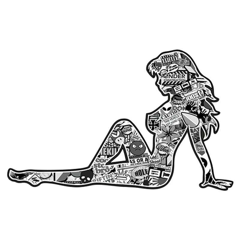 

Sexy Girl and Multi-logo Car Decals Personalized Color PVC Car Stickers High Quality KK Vinyl Cover Scratches Waterproof PVC