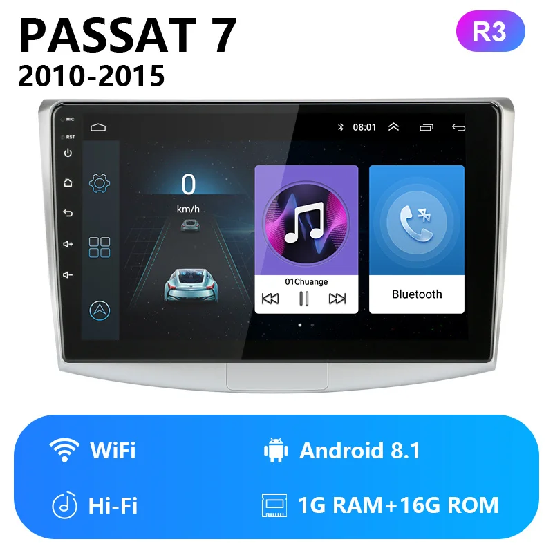 WiFi HiFi Android 8,1 автомобильный Радио мультимедийный плеер для VW Volkswagen Passat B7 B6 Magotan CC 2010- 2 Din Авторадио gps навигация RDS - Цвет: WiFi HiFi
