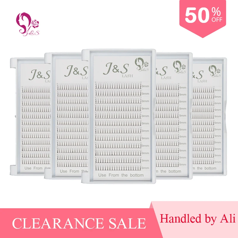 J& S 5 лотков/lot Мягкая наращивания ресниц deluxe ресницы 3D 0.07 мм Flase объем ресниц вентиляторы c D Curl со стразами белая коробка