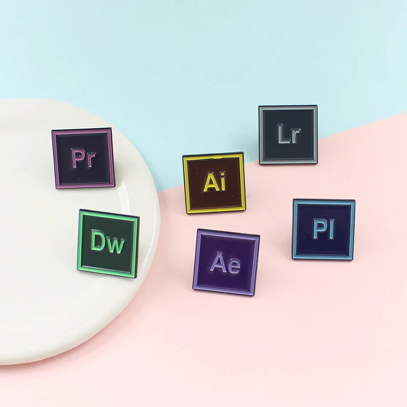 PS En AI Au Pr Design программное обеспечение иконка брошь квадратная Иконка я люблю тебя