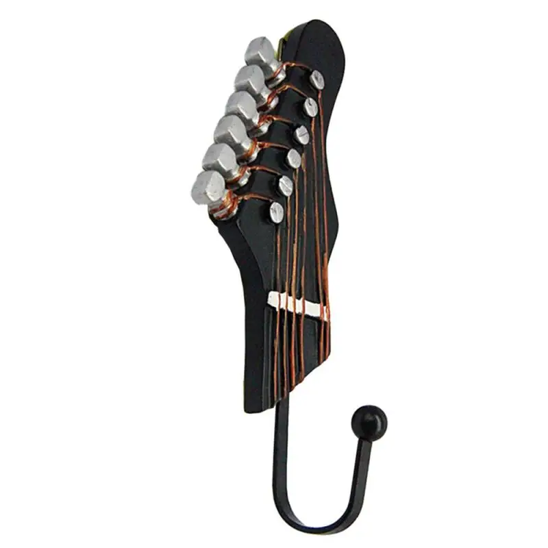 

3 PCS/Set Guitar Head Resin Hooks Clothes Hat Keys Hanger Wall Mounted Hook Living Room Storage Rack Music Ornaments