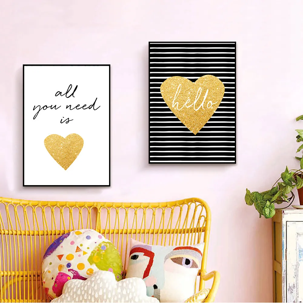 Все что вам нужно это Абстрактная Картина на холсте любви постер цитата