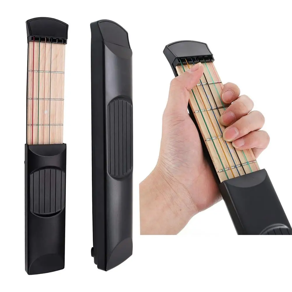 

Portable 6-Tone Pocket Guitar Chord Trainer Practice Tool Can Rotate Chord Diagram Screen Guitar Finger Trainer For Beginners