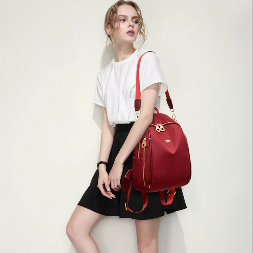 Модный женский рюкзак Оксфорд водонепроницаемая нейлоновая школьная сумка на