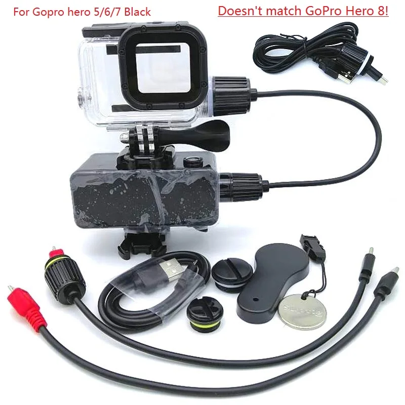 suptig 5200mah waterproof power bank battery charger waterproof case for gopro hero 109875 action camera sj8 h9 charging box free global shipping