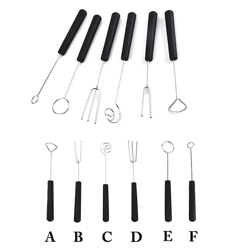 

6Pcs/Set Chocolate Dipping Tool Stainless Steel Chocolate Fork DIY Candy Caker Fruit Fondue Decorating Tools