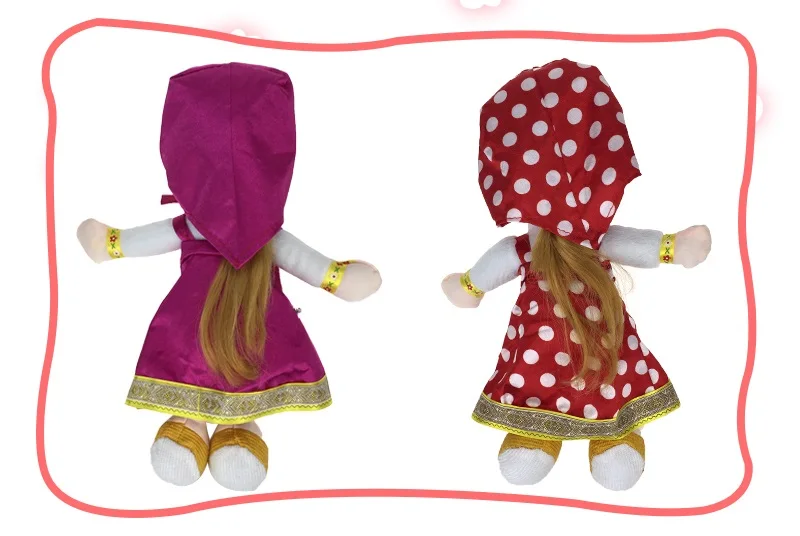

Cute Masha Girls Cartoon Figure Dolls Plush Stuffed Toys Russian Princess Adorable For Children Gifts Baby Sister Kid