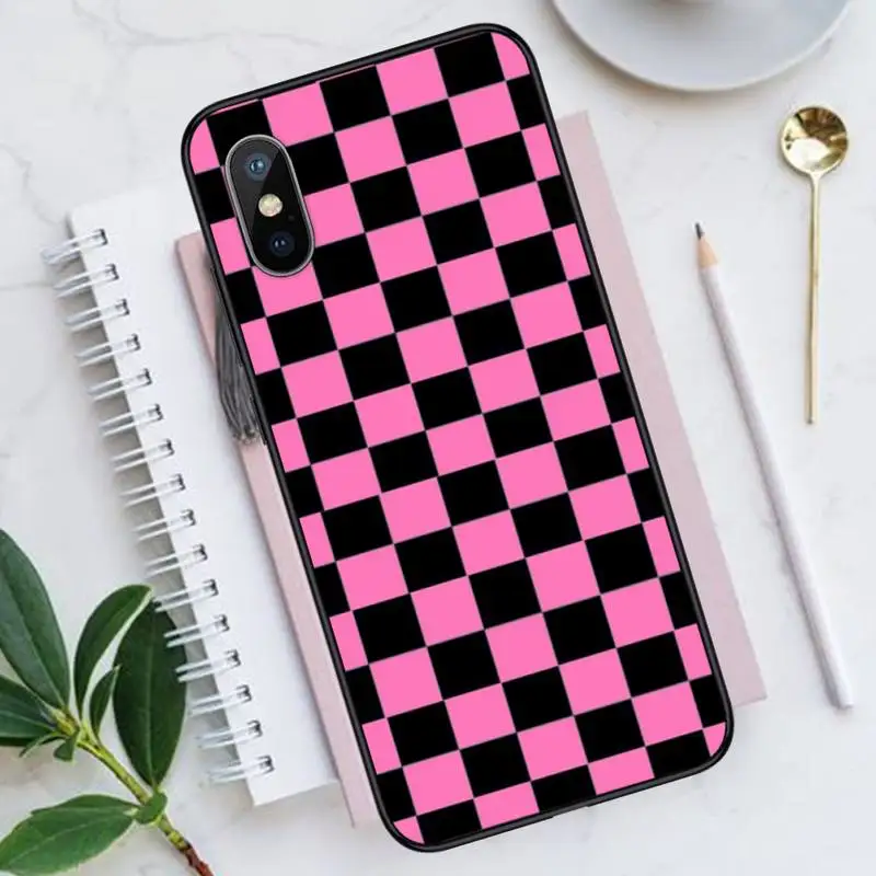 

Checkered geometry pattern Phone Case for iPhone 11 12 pro XS MAX 8 7 6 6S Plus X 5S SE 2020 XR Luxury brand shell funda coque