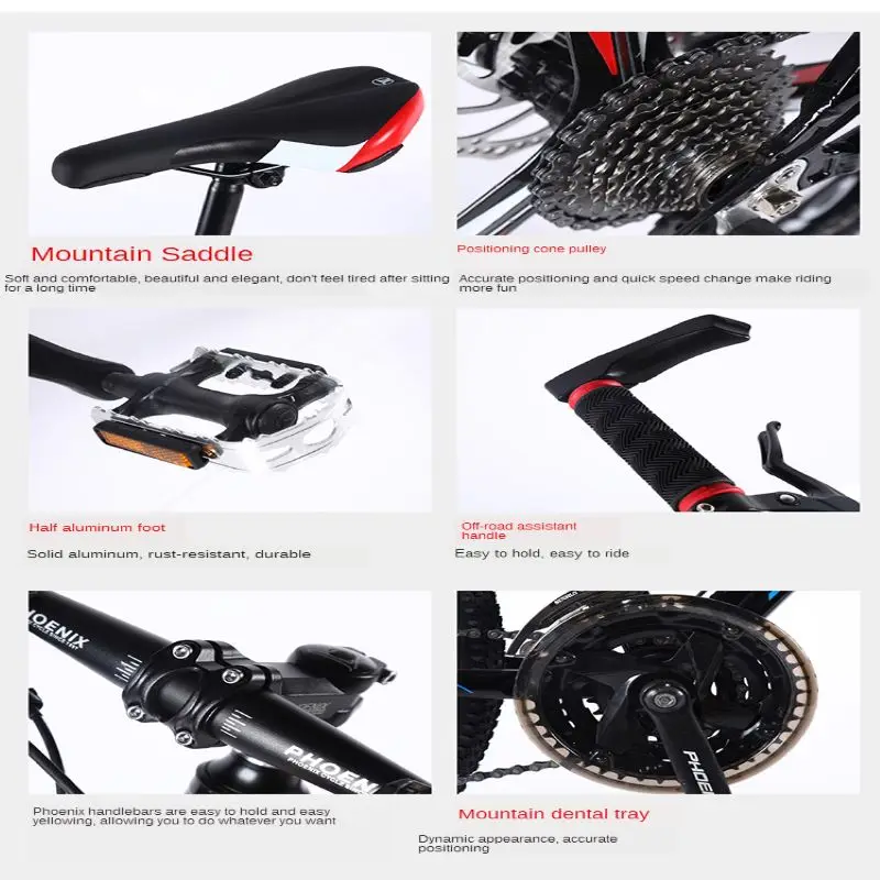 

Mountain bike adult student 24 speed shock absorption double disc brake cross country racing car variable speed bicycle