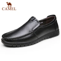 camel spring men shoes leather mens loafers non slip casual middle aged wear resistant soft bottom business shoes man 38 45
